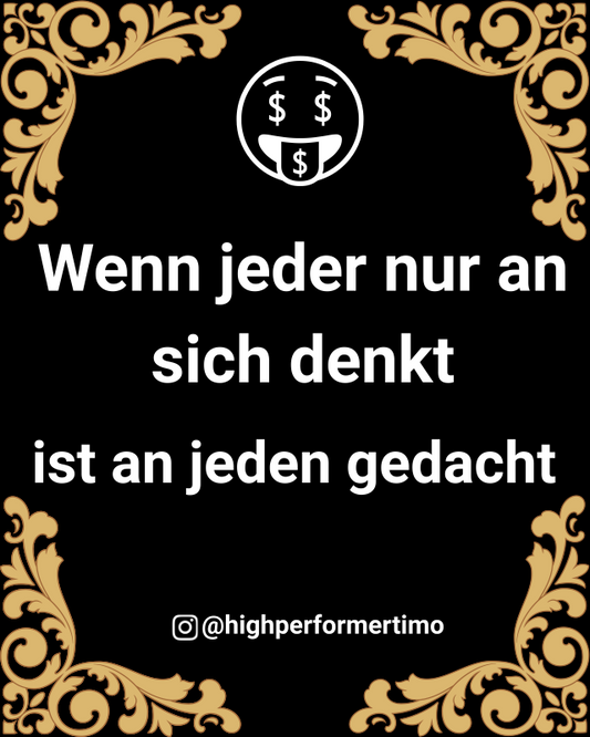Wenn jeder nur an sich denkt, ist an jeden gedacht Aufkleber 20 Stück